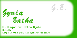 gyula batha business card